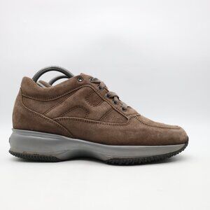 Hogan Interactive Sneakers Women's EU Size 40  Brown Suede Lace Up